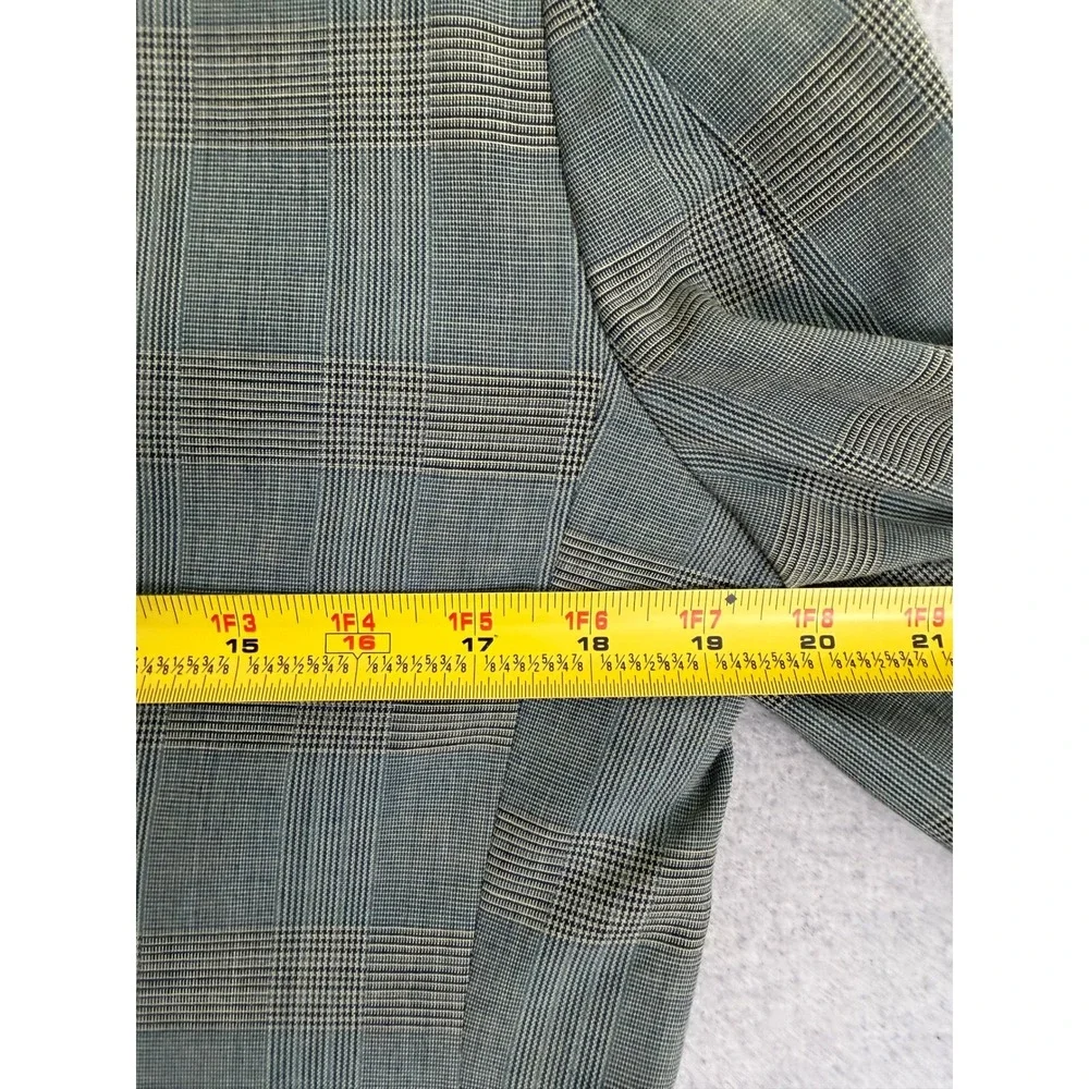 Vintage 60s Sears Pacemaker‎ Double Breasted Glen Plaid Blazer Grey Blue 36S